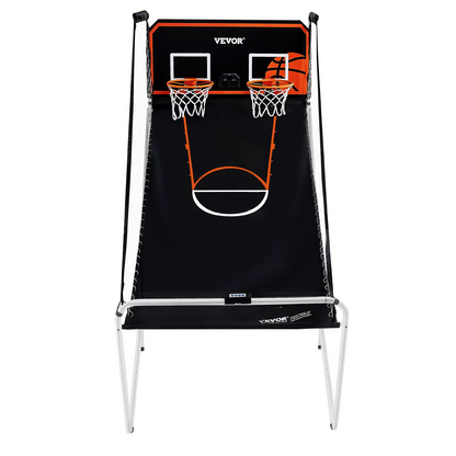 VEVOR Foldable Basketball Arcade Game, 2 Player Indoor Basketball Game, Home Dual Shot Sport with 4 Balls, 8 Game Modes, Electronic Scoreboard, and Inflation Pump, for Kids, Adults (Black & White), Goodies N Stuff