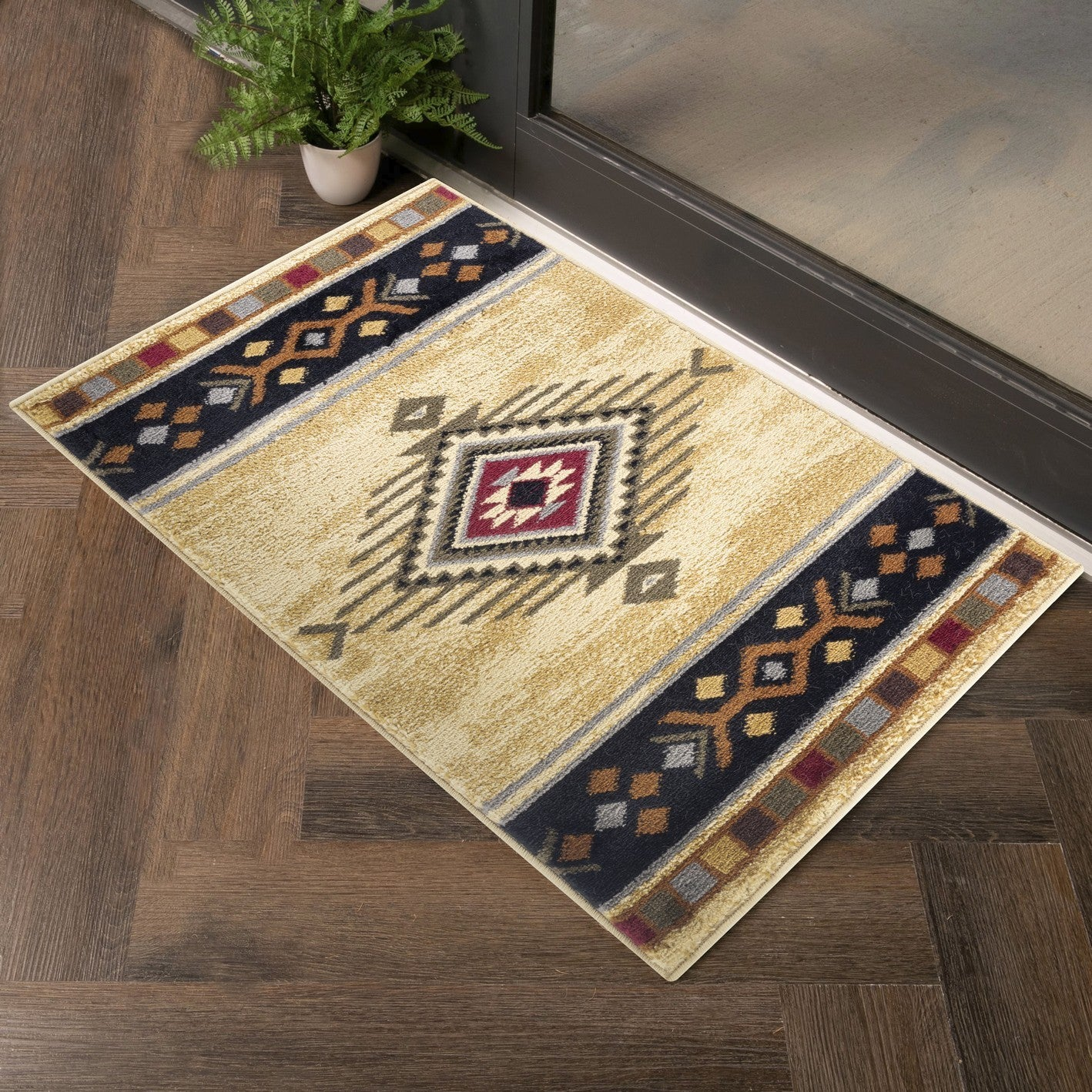 Tribes GC_YLS4003 Cream 5 ft. 3 in. x 7 ft. 3 in. Southwest Area Rug, Goodies N Stuff