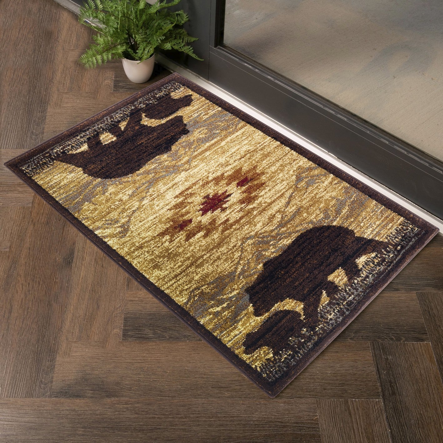 Nature's Nest GC_CBL3006 Multi 2 ft. 7 in. x 7 ft. 3 in. Lodge Area Rug, Goodies N Stuff