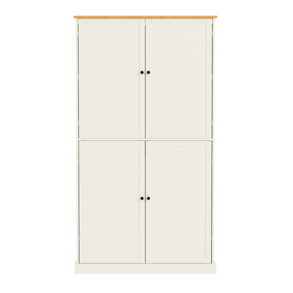 40.2x20x71.3inch High Freestanding Kitchen Pantry Large Cupboard Storage Cabinet with 2 Drawers, 2 Adjustable Shelves, 8 Door Shelves for Kitchen, Dining Room,Cream, Goodies N Stuff