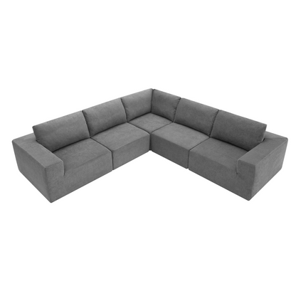 116*116" Modular L Shaped Sectional Sofa,Luxury Floor Couch Set,Upholstered Indoor Furniture,Foam-Filled Sleeper Sofa Bed for Living Room,Bedroom,5 PC Free Combination,3 Colors