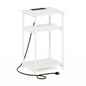 3-Tier USB and Type-C Charging Port Open Storage Side Table with Metal Frame, Goodies N Stuff