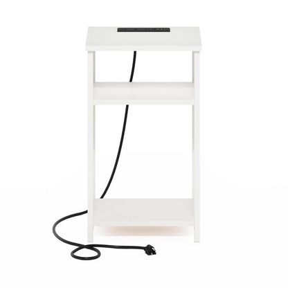 3-Tier USB and Type-C Charging Port Open Storage Side Table with Metal Frame, Goodies N Stuff