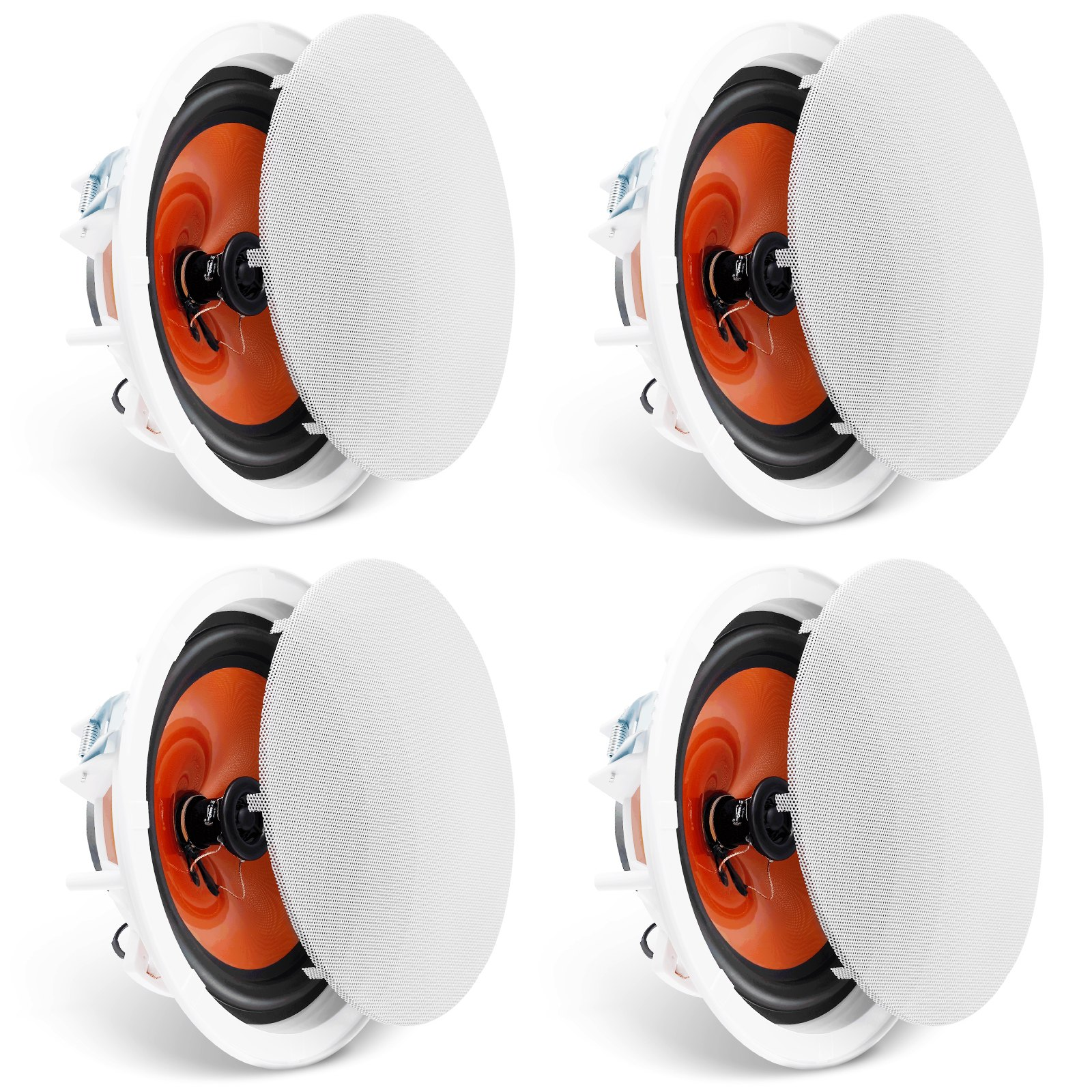 VEVOR 4 PCs 8 Inch in Ceiling Speakers, 100-Watts, Flush Mount Ceiling & in-Wall Speakers System with 8ΩImpedance 89dB Sensitivity, for Home Kitchen Living Room Bedroom or Covered Outdoor Porches, Goodies N Stuff