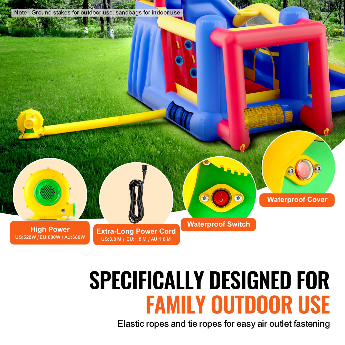 VEVOR Inflatable Bounce House | Outdoor Playhouse Trampoline for Kids, Goodies N Stuff