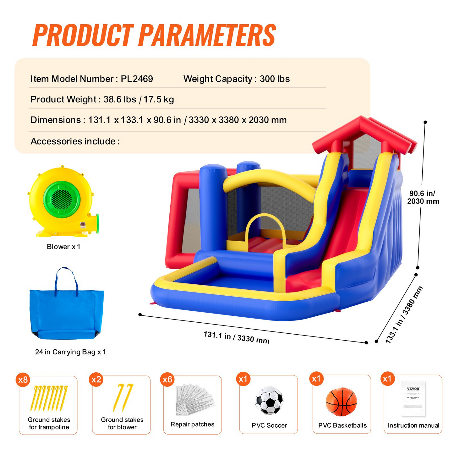 VEVOR Inflatable Bounce House | Outdoor Playhouse Trampoline for Kids, Goodies N Stuff