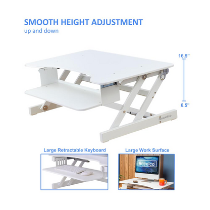 Rocelco 32" Height Adjustable Standing Desk, Goodies N Stuff