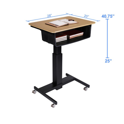 Rocelco 28" Height Adjustable Mobile School Standing Desk, Uncategorized, Goodies N Stuff