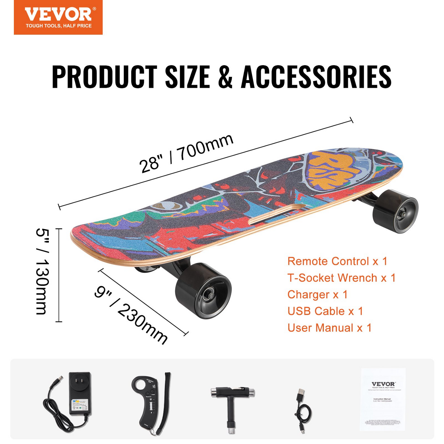 VEVOR Electric Longboard Skateboard with Control | 5 Miles Range for Adults & Kids, Goodies N Stuff