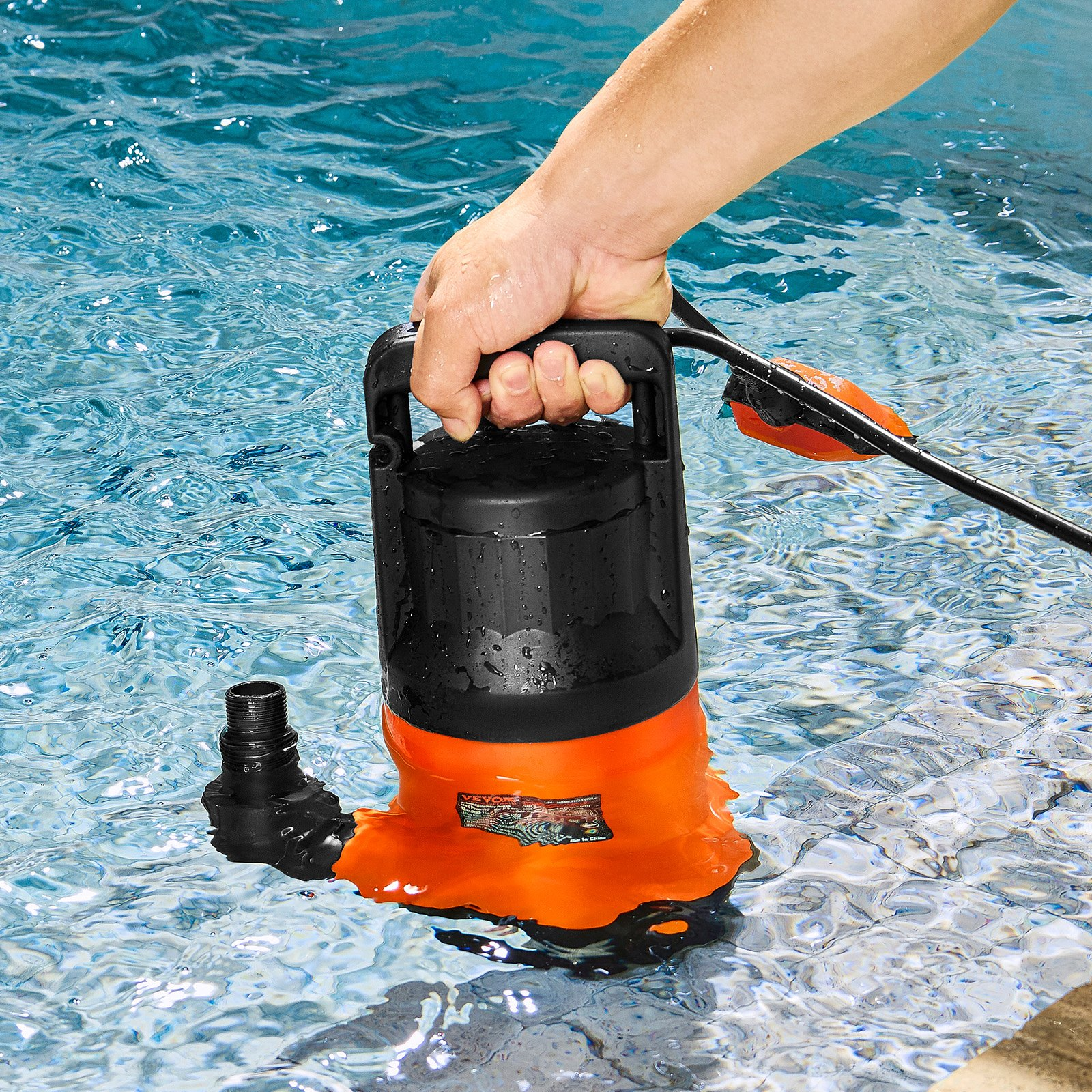 VEVOR Utility Pump, 1 HP, 4000 GPH High Flow, 31 ft Head, Sump Pump Submersible Water Pump Portable Utility Pump with 10 ft Long Power Cord for Draining Water from Swimming Pool Garden Pond Basement, Goodies N Stuff