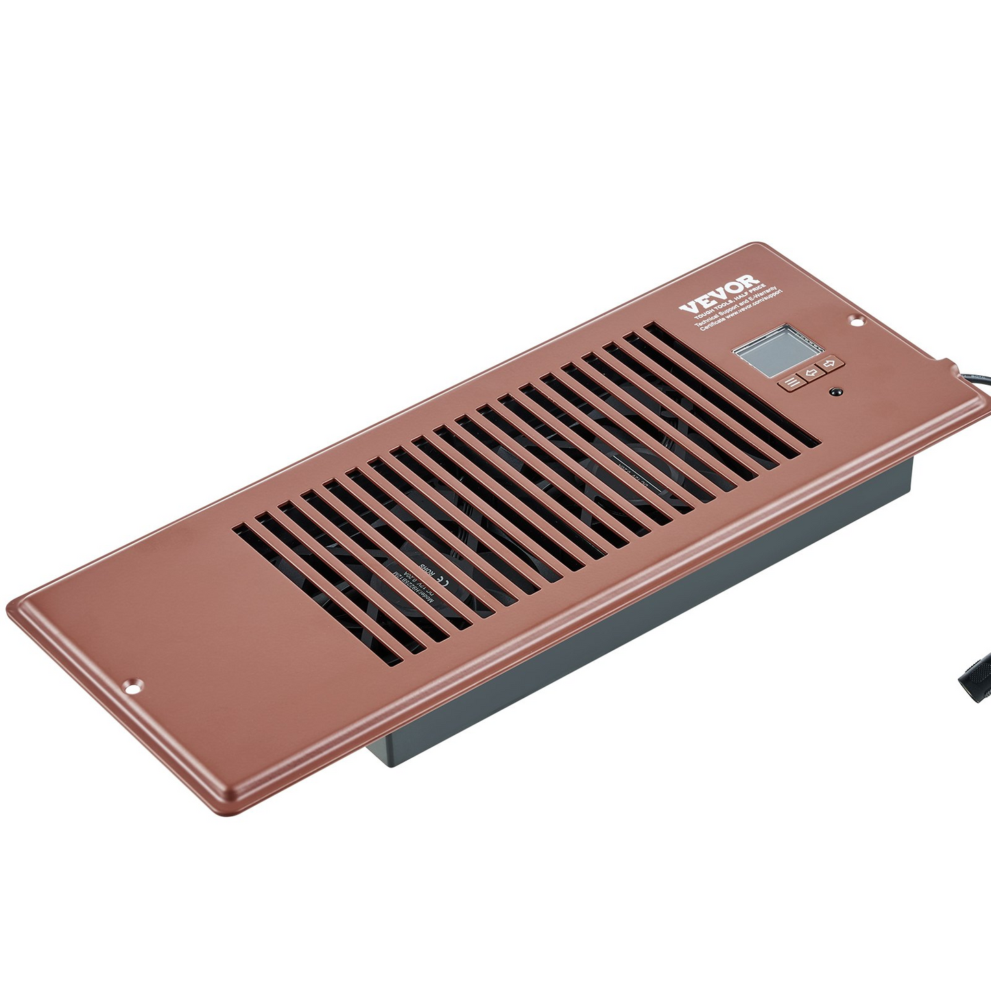 VEVOR Register Booster Fan, Quiet Vent Booster Fan Fits 4” x 12” Register Holes, with Remote Control and Thermostat Control, Adjustable Speed for Heating Cooling Smart Vent, Brown, Goodies N Stuff