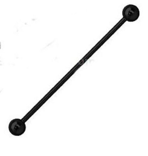 14g (1.6 mm) Black Titanium Anodized Industrial Barbell Earring, Goodies N Stuff