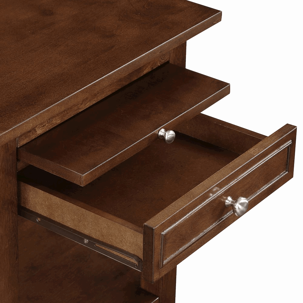 1 Drawer End Table with Charging Station and Pull-Out Shelf