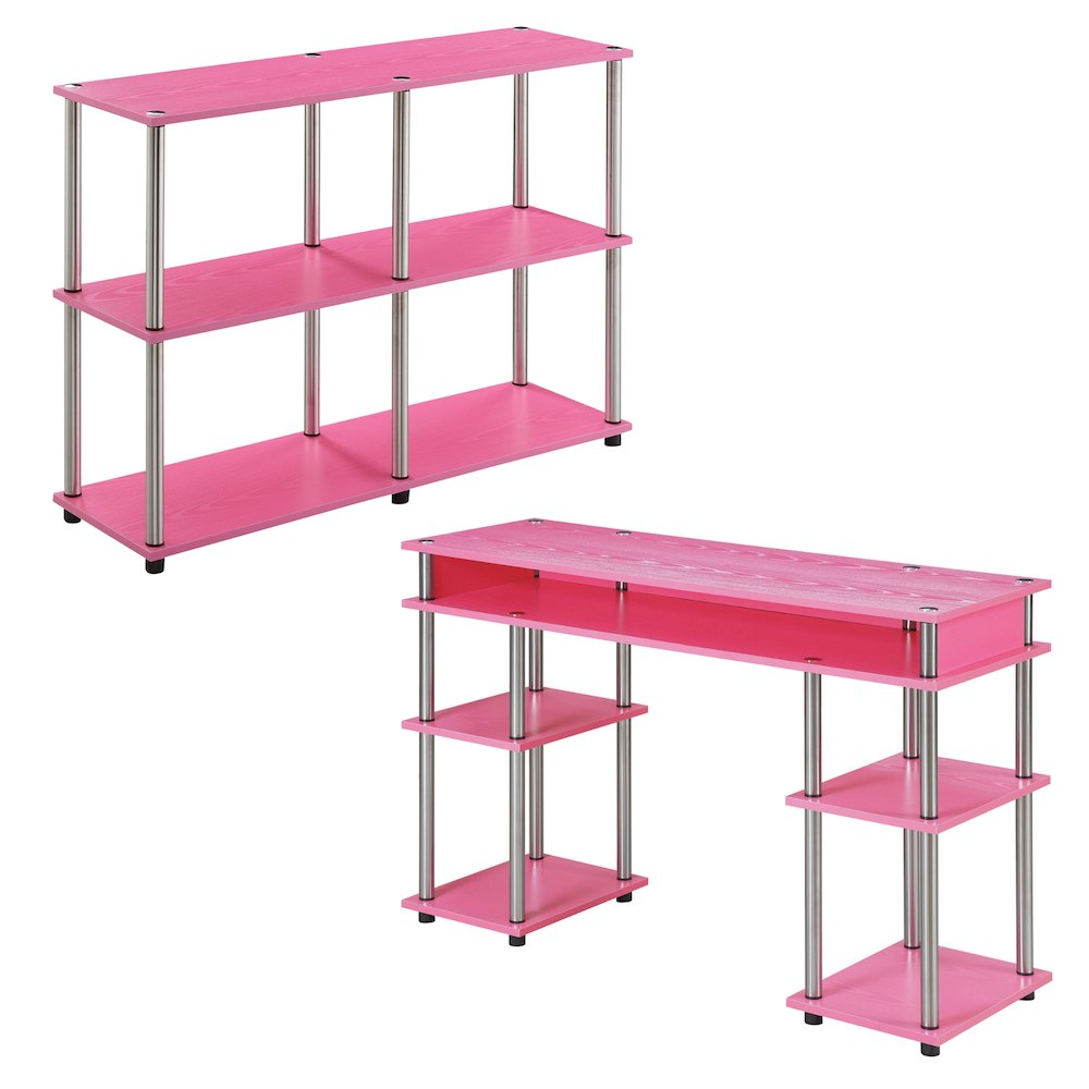 Designs2Go No Tools Desk and Console Table Set, Goodies N Stuff