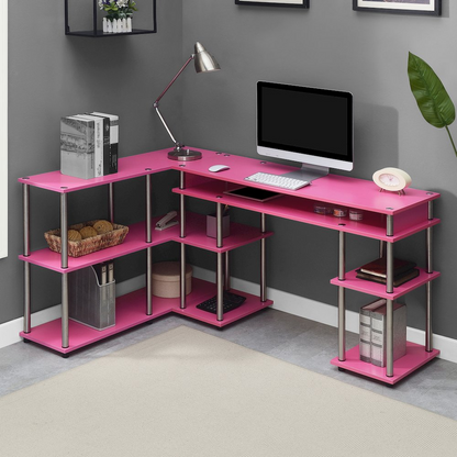 Designs2Go No Tools Desk and Console Table Set, Goodies N Stuff