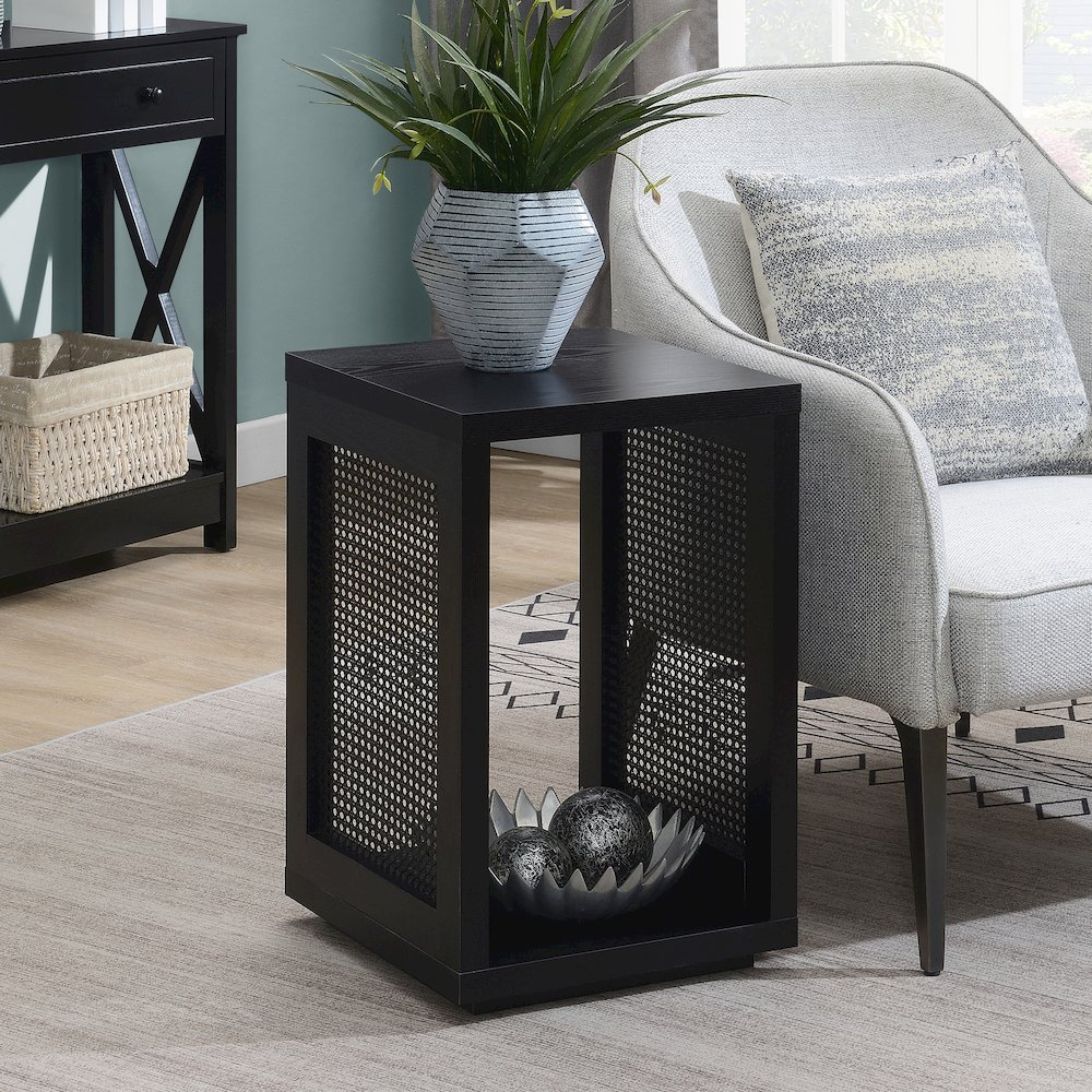 Northfield Admiral Weave End Table with Shelf, Goodies N Stuff