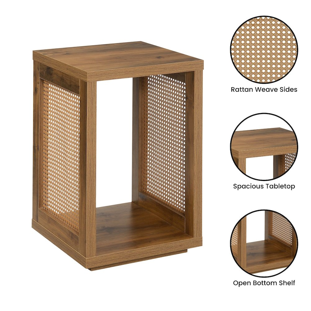 Northfield Admiral Weave End Table with Shelf, Goodies N Stuff