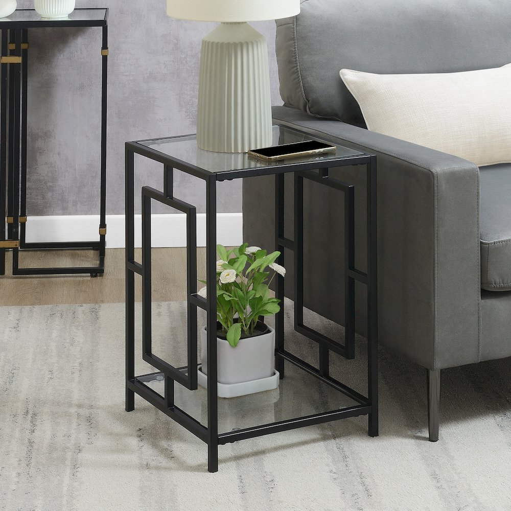 Town Square Metal End Table with Shelf, Goodies N Stuff