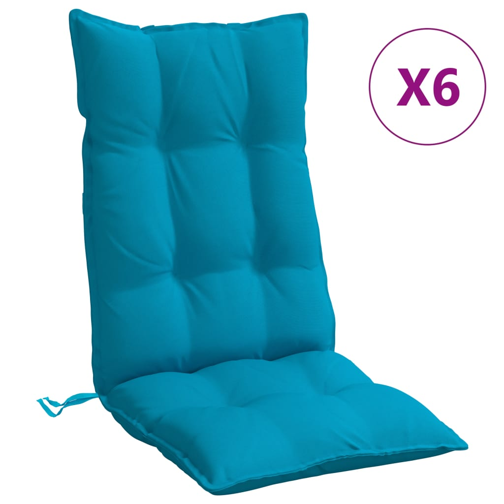 vidaXL Highback Chair Cushions 6 pcs Light Blue Oxford Fabric, Goodies N Stuff