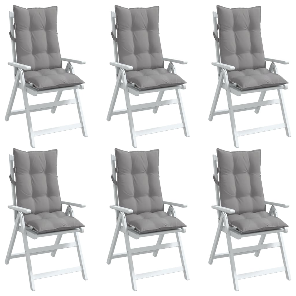 vidaXL Highback Chair Cushions 6 pcs Gray Oxford Fabric, Goodies N Stuff
