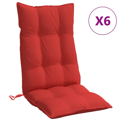 vidaXL Highback Chair Cushions 6 pcs Red Oxford Fabric, Goodies N Stuff