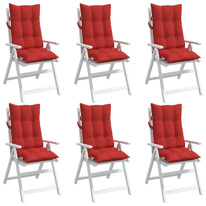 vidaXL Highback Chair Cushions 6 pcs Red Oxford Fabric, Goodies N Stuff