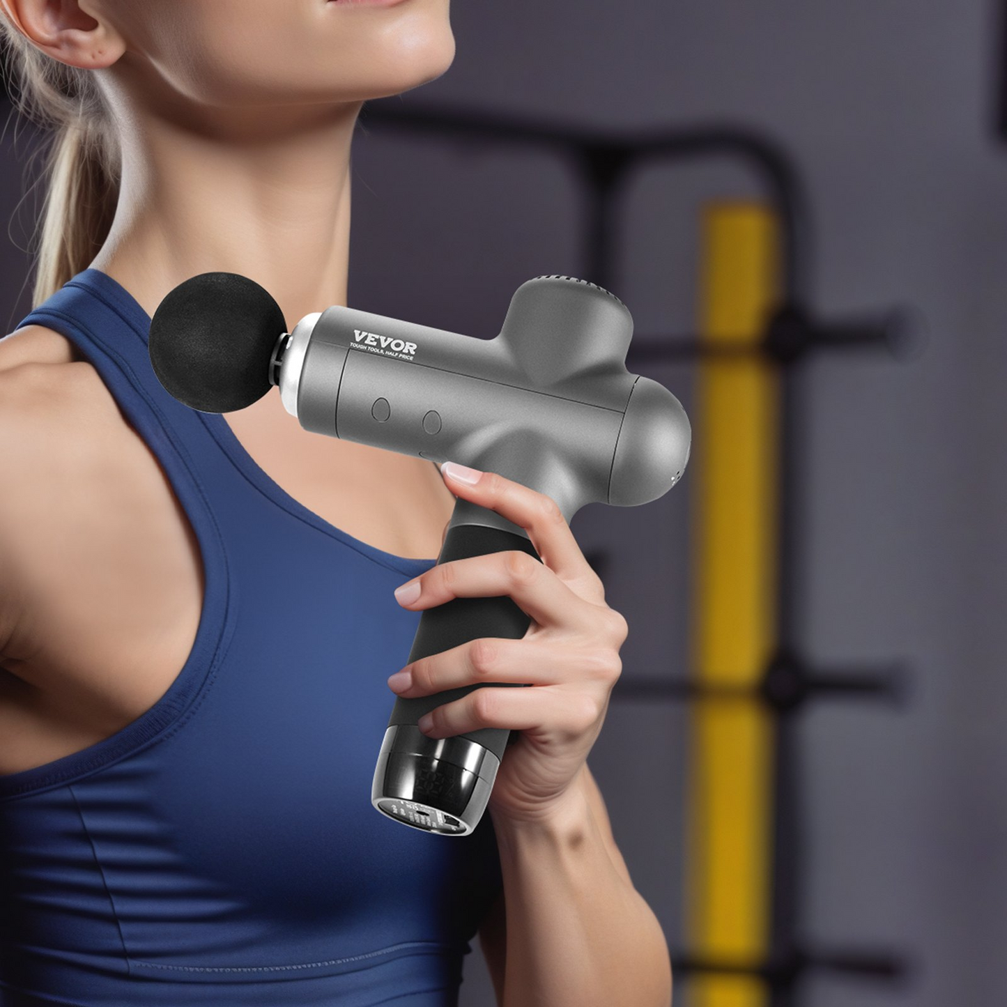 VEVOR Massage Gun Deep Tissue, Percussion Muscle Massager for Athletes - with 8 Speed Levels & 6 Massage Heads, 24V 2500mAh Batteries, Handheld Electric Massage Gun for Pain Relief, Muscle Relaxation, Goodies N Stuff