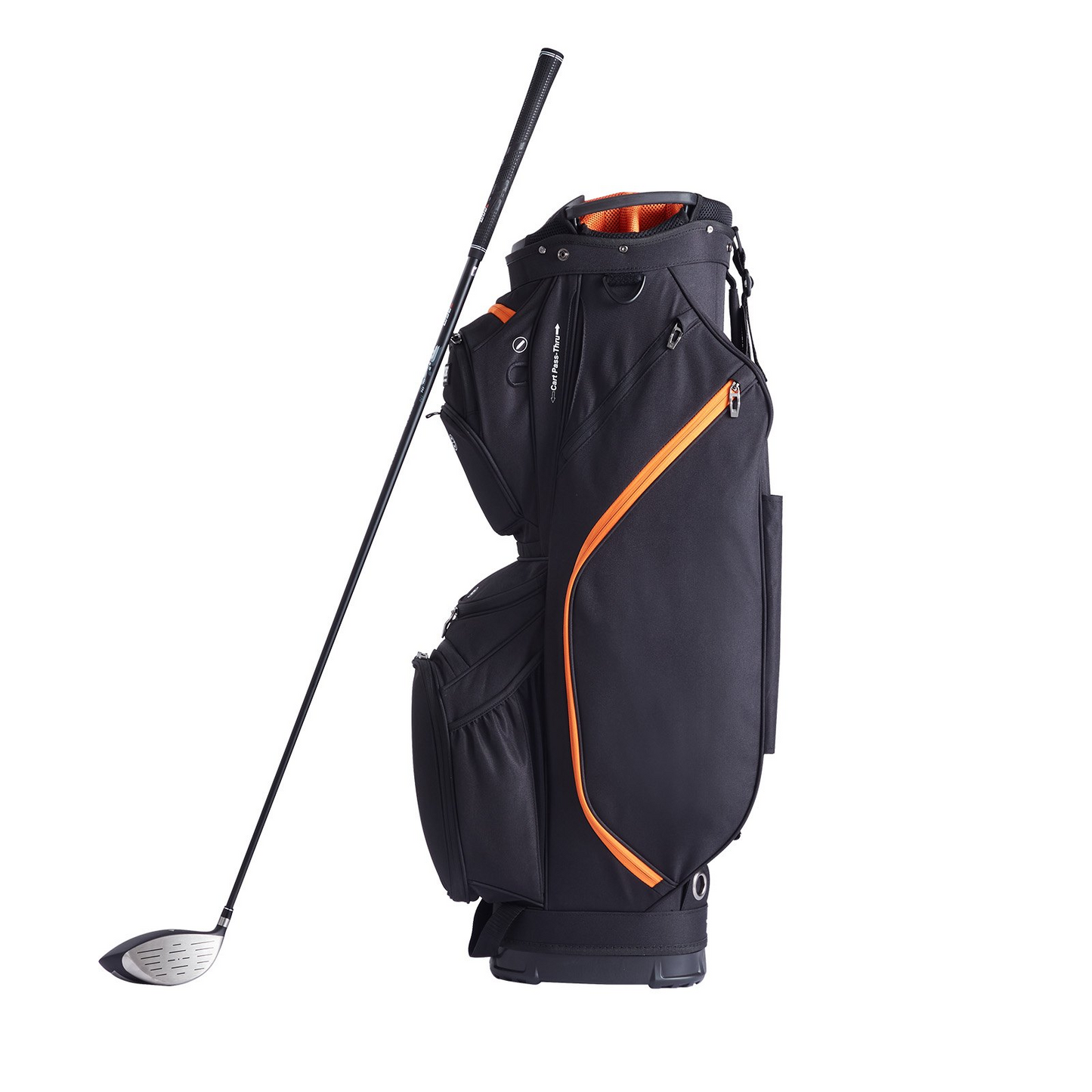VEVOR Golf Cart Bag with 14 Way Organizer Divider Top, 36” 13 Pockets Premium Cart Bag, Durable Golf Bags with Handles & Dust Cover & Detachable Straps for Men & Women, Black & Orange, Goodies N Stuff
