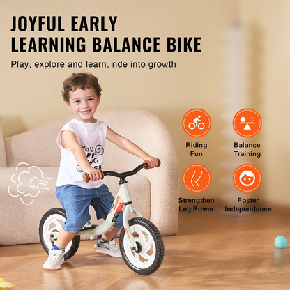 VEVOR Toddler Balance Bike, 12" Lightweight Aluminum Alloy Kids Bike with Adjustable Seat & Handlebar, EVA Foam Tires, No Pedal Kids Balance Bicycle Gift for 1-5 Years Boys Girls, 55LBS Support, Goodies N Stuff