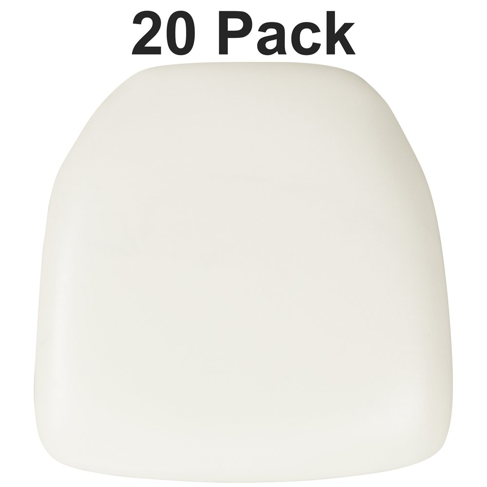 20 Pk. Hard White Vinyl Chiavari Chair Cushion, Goodies N Stuff