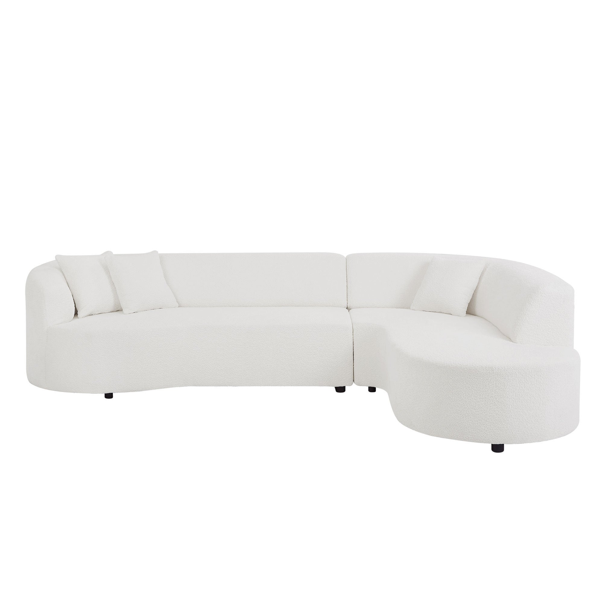 Convertible Modular Sectional Sofa with Right Chaises L-Shaped Corner Comfy Upholstered Couch Living Room Furniture Sets.WHITE, Goodies N Stuff