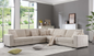 Oversized Modular Sectional Sofa Set,Corduroy Upholstered Deep Seat Comfy Sofa   Beige, Goodies N Stuff