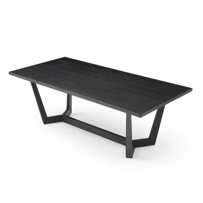 Rectangular MDF Dining Table Mid Century Modern  for Dining Room Balcony Cafe Bar Conference Matt black, Goodies N Stuff