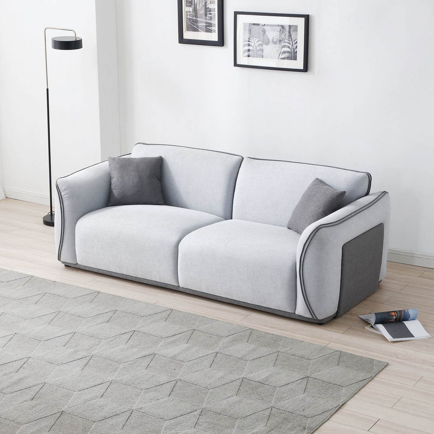 Grey Couch Upholstered Sofa, Modern Sofa for Living Room, Couch for Small Spaces., Goodies N Stuff