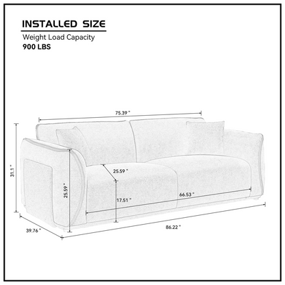 Grey Couch Upholstered Sofa, Modern Sofa for Living Room, Couch for Small Spaces., Goodies N Stuff