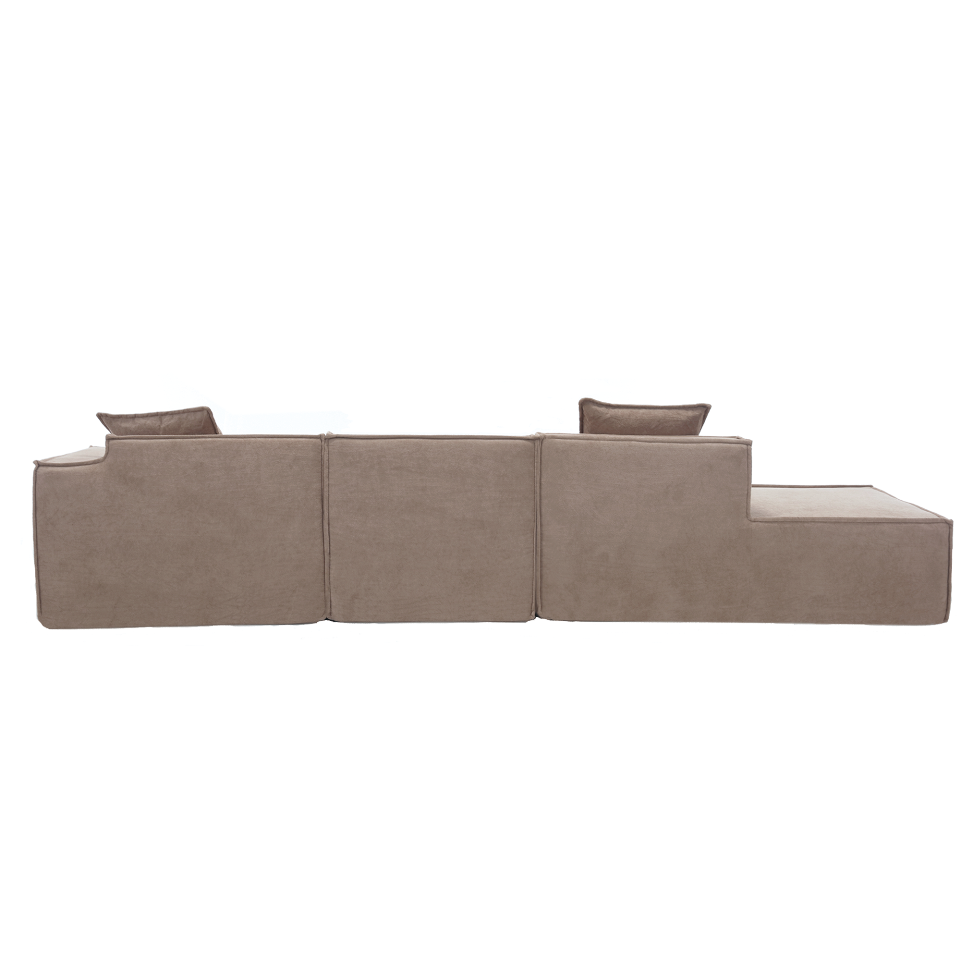 Modular combination living room sofa set, modern minimalist sofa, free installation sofa, L-shaped, Italian minimalist tofu block sofa,  Right-Hand Facing,Light Brown, Goodies N Stuff