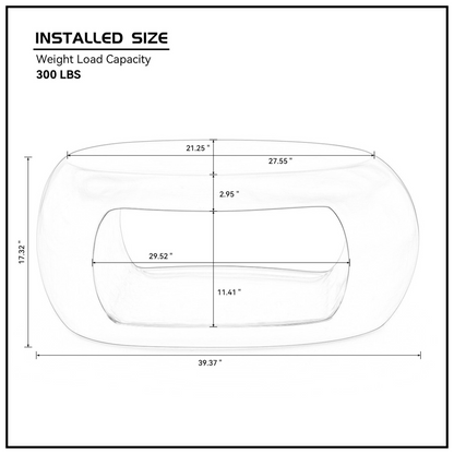 39.37'' Oval Coffee Table, Sturdy Fiberglass table for Living Room,  No Need Assembly Black, Goodies N Stuff