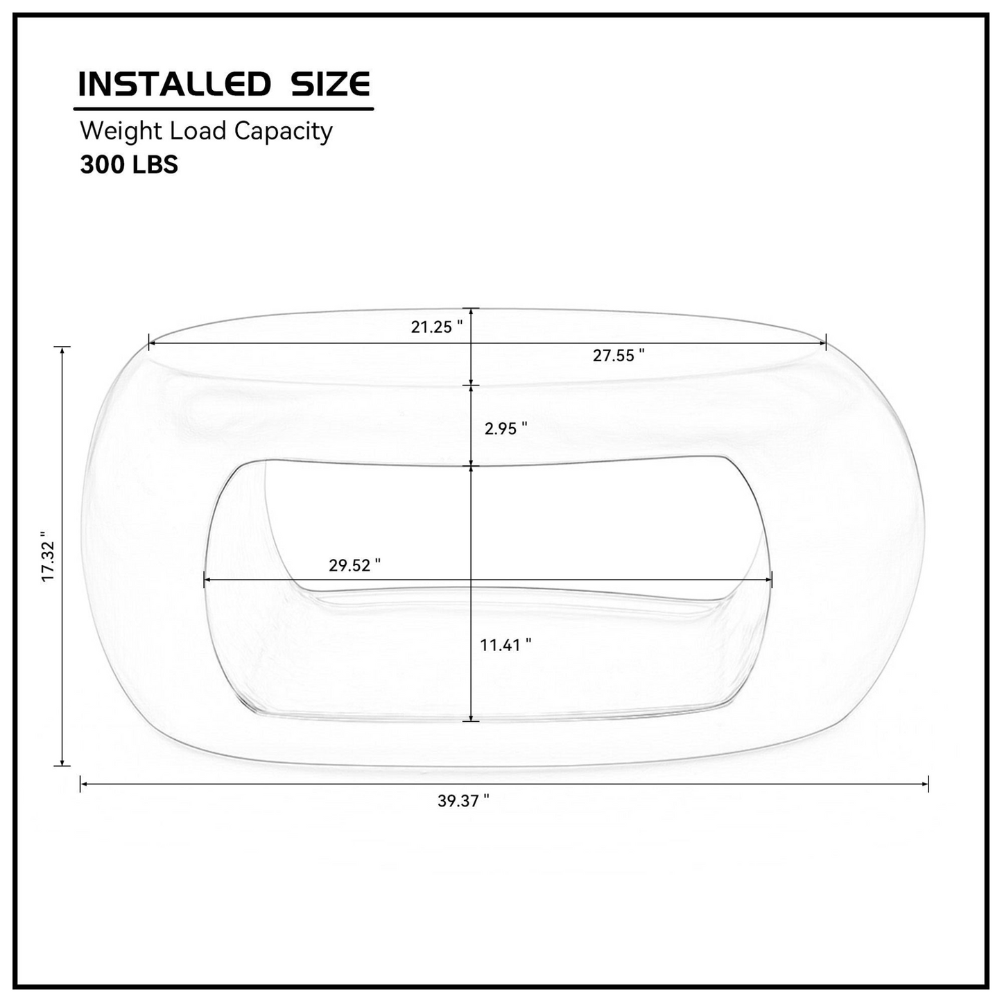 39.37'' Oval Coffee Table, Sturdy Fiberglass table for Living Room, No Need Assembly White, Goodies N Stuff