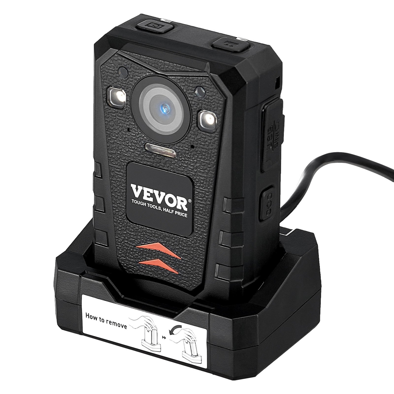 VEVOR 1440P HD Police Body Camera, 64GB Body Cam with Audio Video Recording Picture, Built-in 3500 mAh Battery, 2.0" LCD, Infrared Night Vision, Waterproof GPS Personal Body Cam for Law Enforcement, Goodies N Stuff