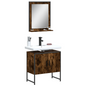 vidaXL 2 Piece Bathroom Cabinet Set Smoked Oak Engineered Wood, Goodies N Stuff