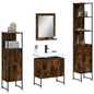 vidaXL 4 Piece Bathroom Cabinet Set Smoked Oak Engineered Wood, Goodies N Stuff