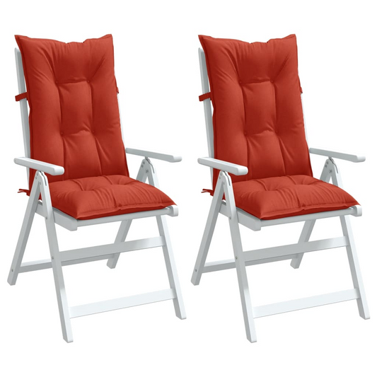 vidaXL Highback Chair Cushions 2 pcs Melange Red 47.2"x19.7"x2.8" Fabric, Goodies N Stuff