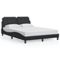 vidaXL Bed Frame with Headboard Black 53.9"x74.8" Full Faux Leather, Goodies N Stuff