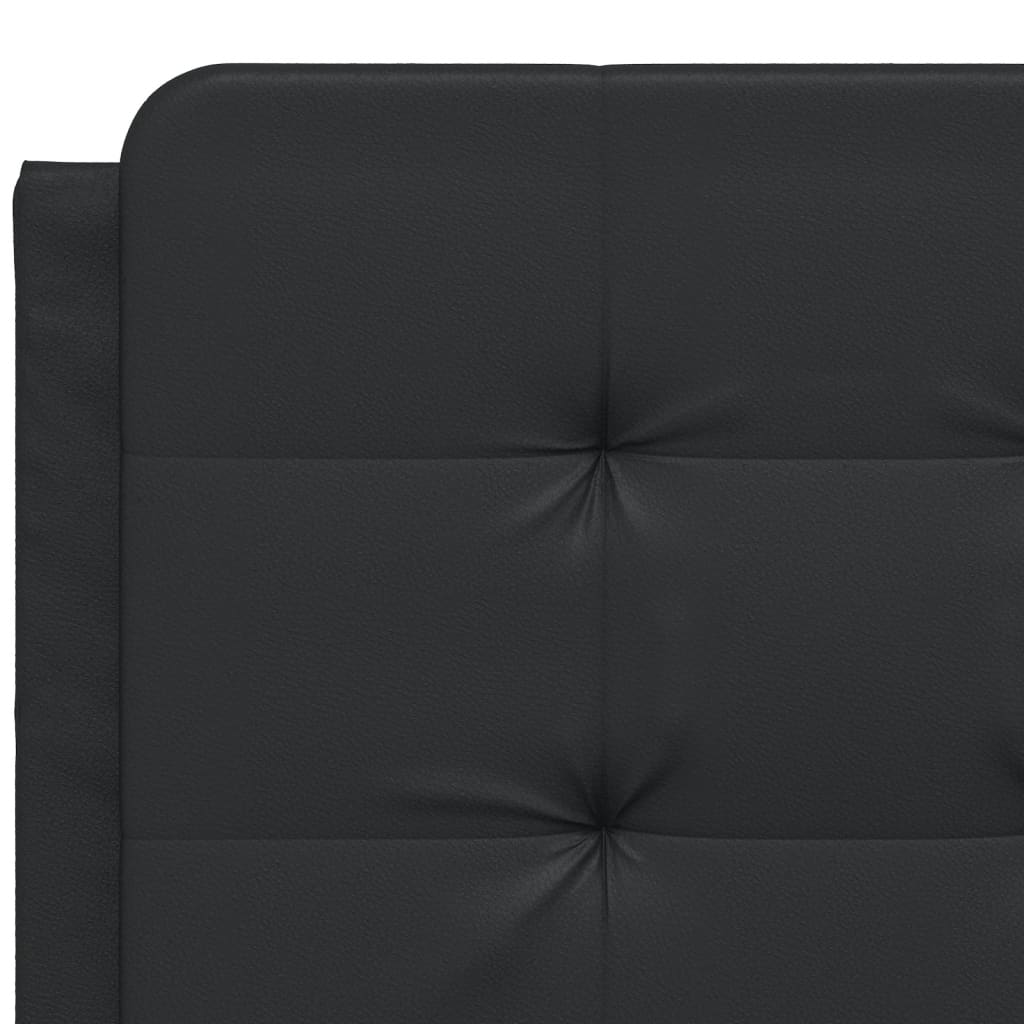 vidaXL Bed Frame with Headboard Black 53.9"x74.8" Full Faux Leather, Goodies N Stuff