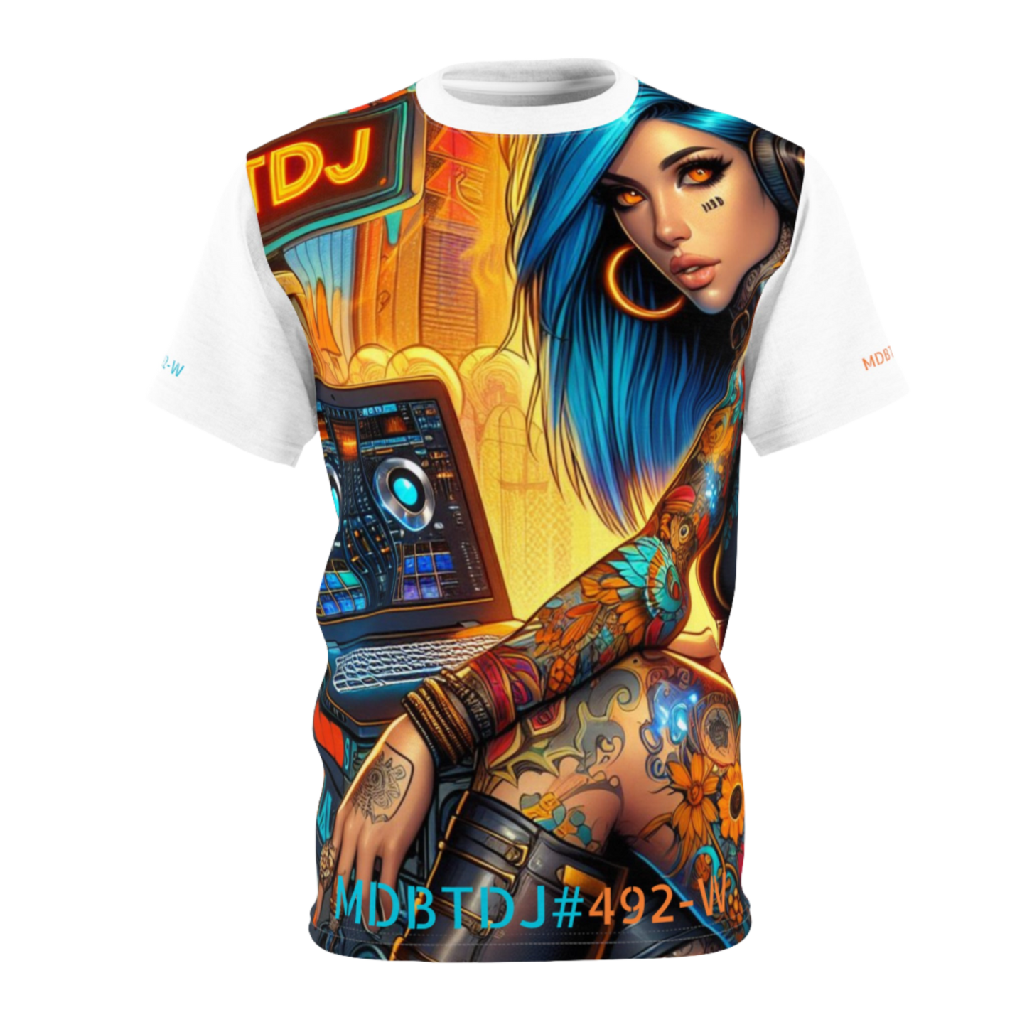 MDBTDJ#492-W Premium Art Tee Shirt - Tattooed Dj's Limited Edition - Unisex