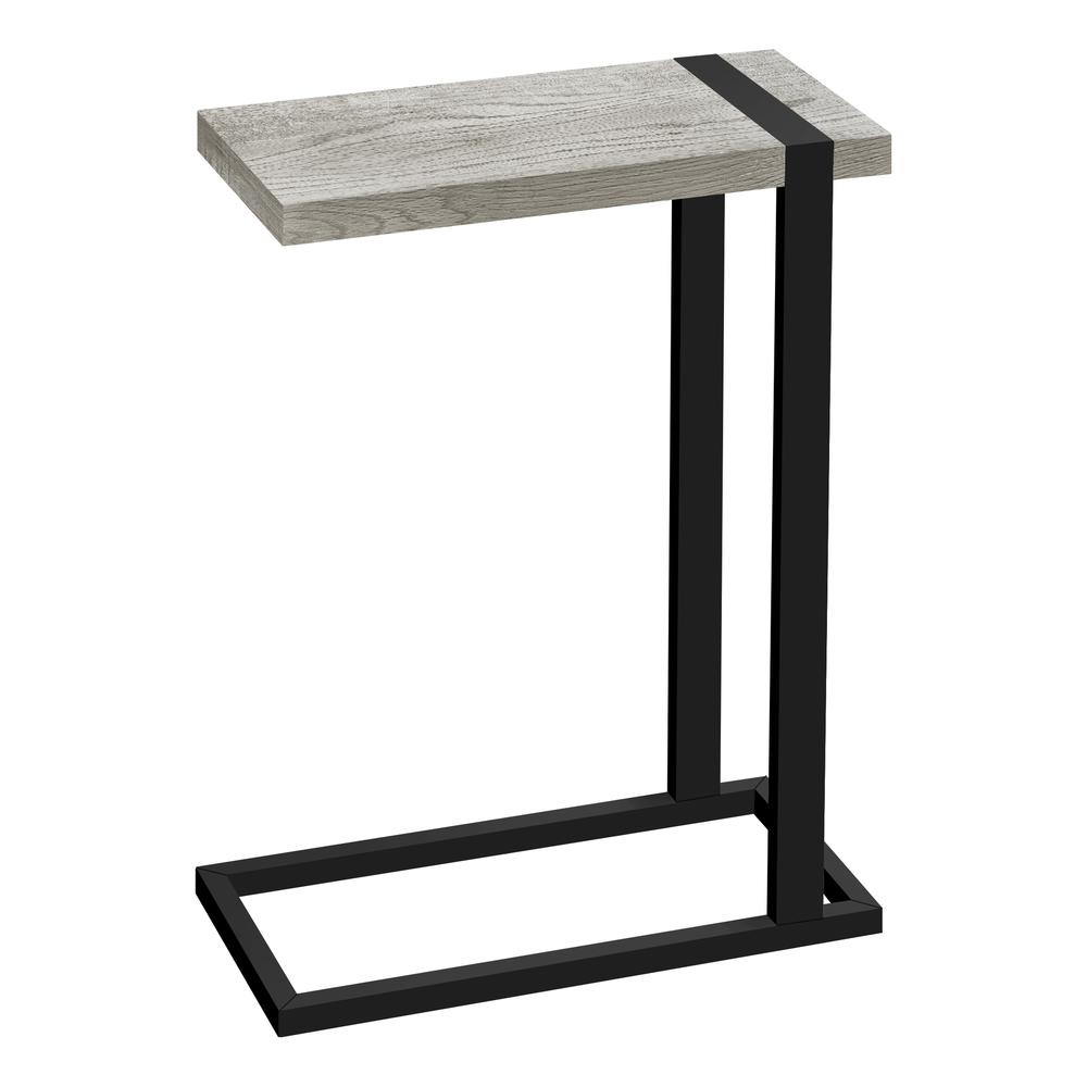 Accent Table, C-shaped, End, Side, Snack, Living Room, Bedroom, Grey Laminate, Goodies N Stuff