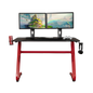 Red Gaming Ergonomic Desk with Cup Holder and Headphone Hook, Uncategorized, Goodies N Stuff