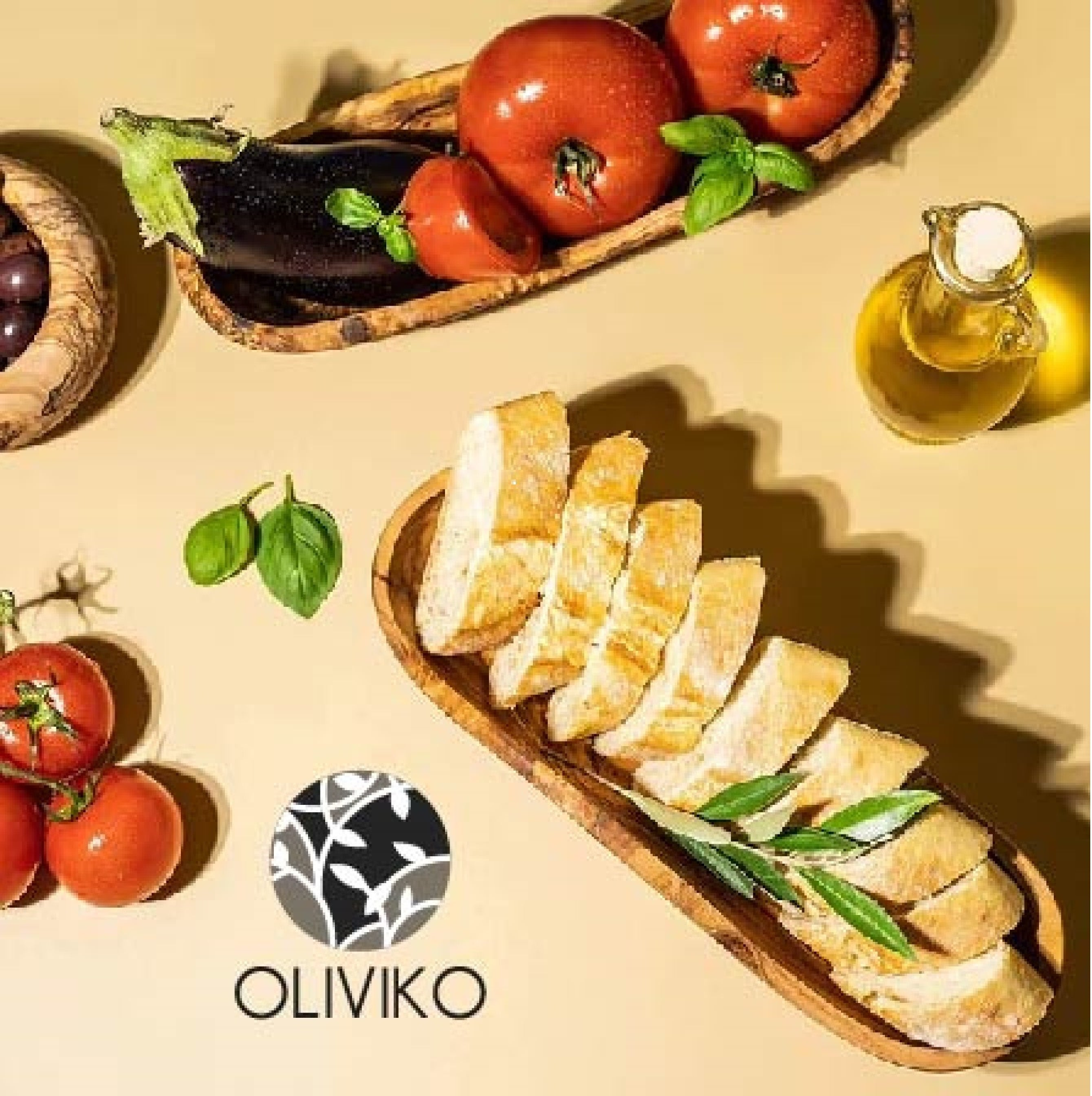 Handmade Olive wood Bread, fruit serving basket 14 L x 4 W inch / 35 L x 10 W cm, Goodies N Stuff