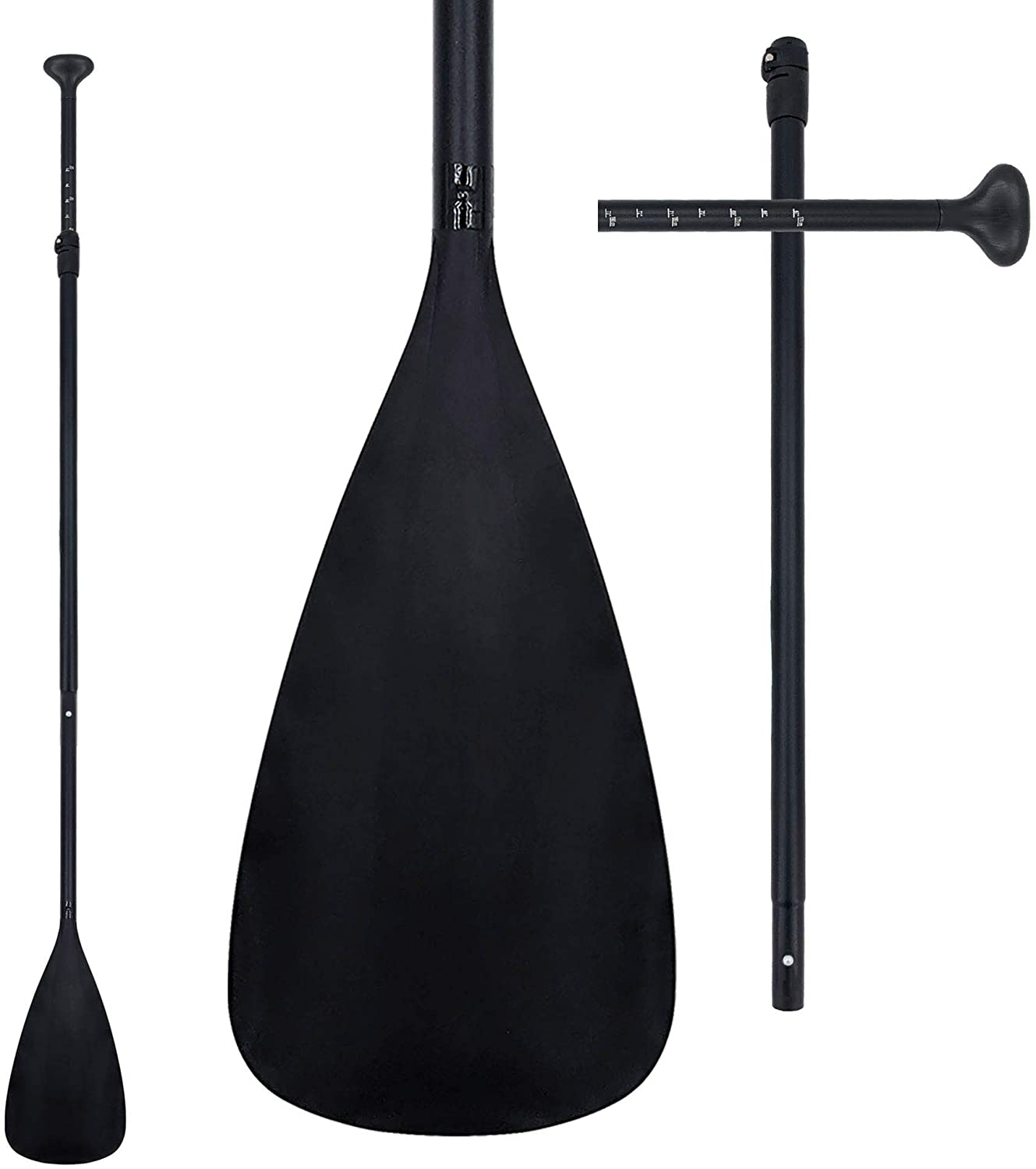 3-Piece Adjustable Alloy SUP Paddle, Black, Goodies N Stuff