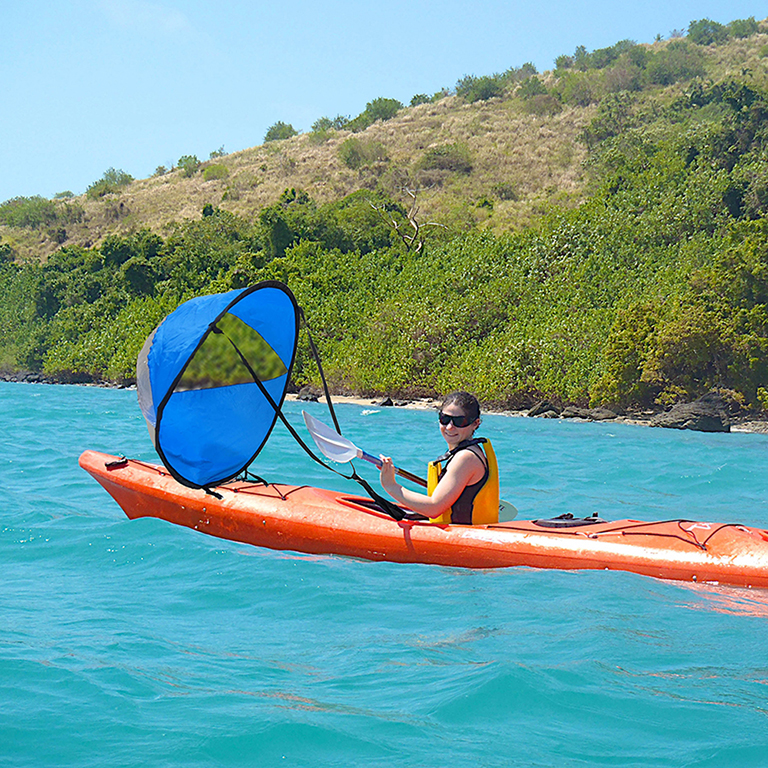 ARYA LIFE 42 in Downwind Wind Sail, Royal Blue - Durable and Compact Kayak Sail, Goodies N Stuff